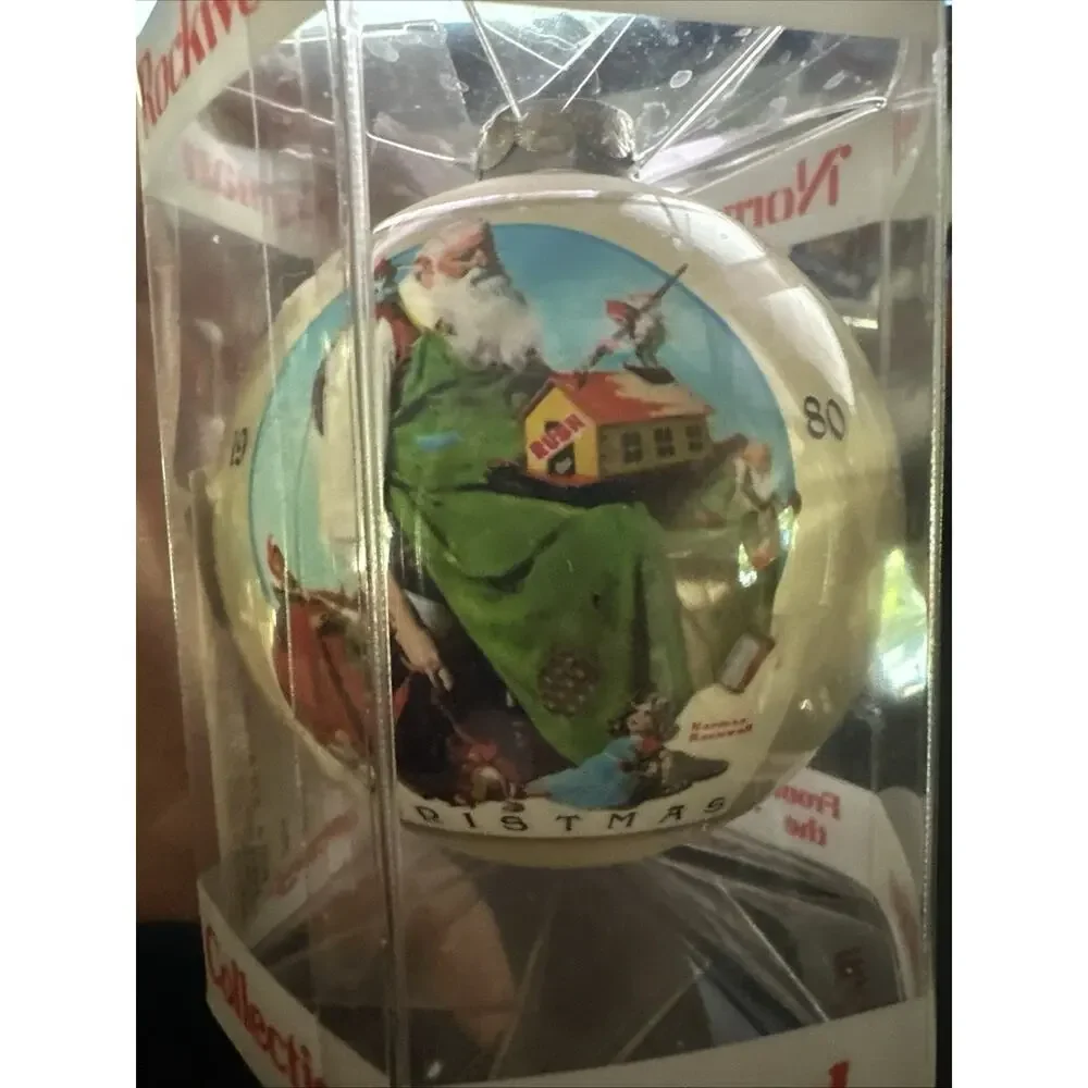 Vintage 1980 Norman Rockwell Dave Grossman Ornament Santa & Elves